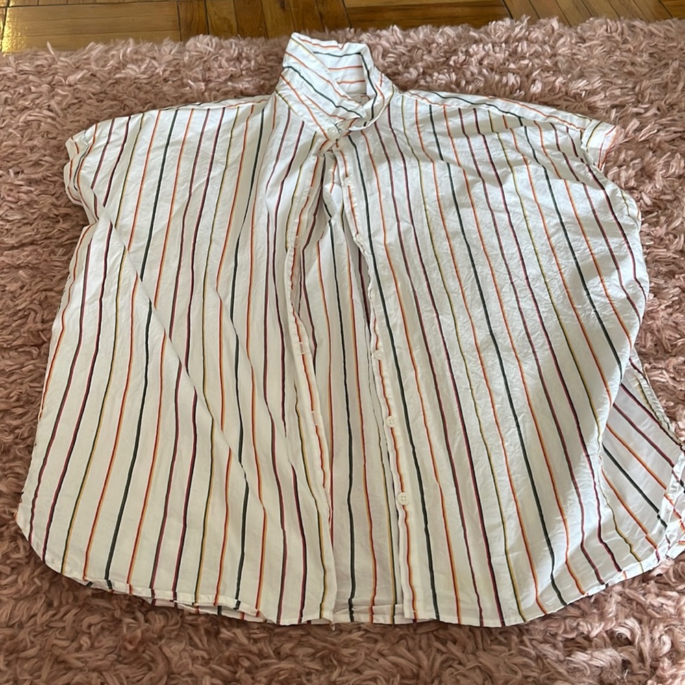 Multicolor striped Madewell button down